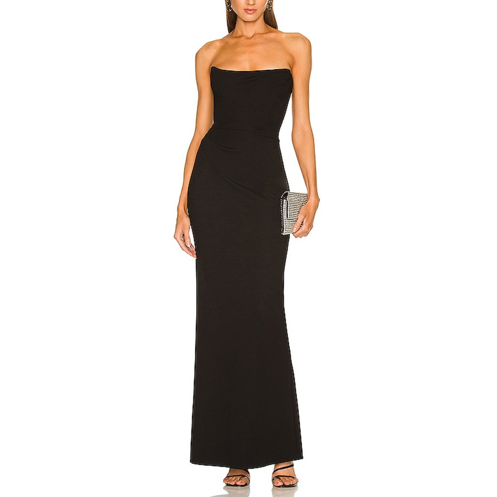 Michael Costello Strapless Black Evening Gown